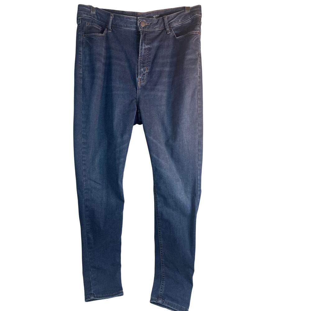 Old Navy blue jeans extra high rise rockstar super skinny size 14-18 NWOT